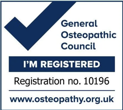 General Osteopathic Council registered, no. 10196